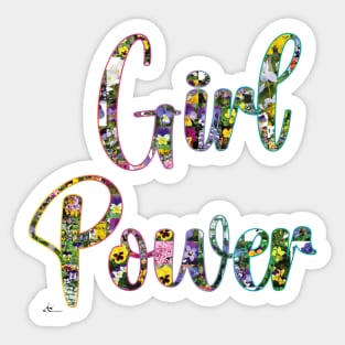 Girl Power flower Design Sticker